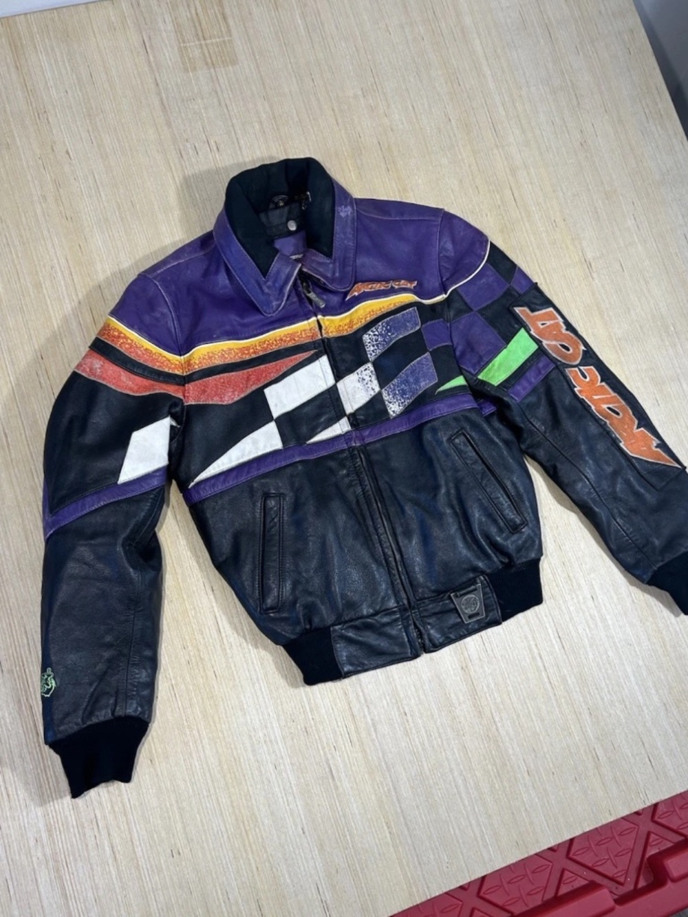Vintage 90’s Arctic Cat Leather Zip Men’s Bomber Jacket Snowmobile Heavyweight